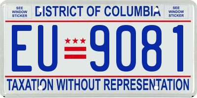 DC license plate EU9081