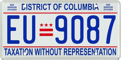 DC license plate EU9087