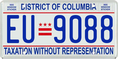 DC license plate EU9088