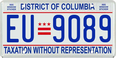 DC license plate EU9089