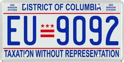 DC license plate EU9092