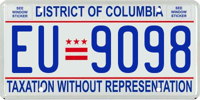 DC license plate EU9098