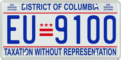 DC license plate EU9100