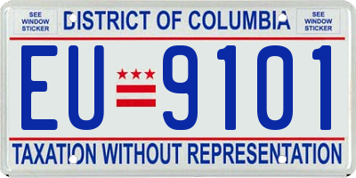 DC license plate EU9101