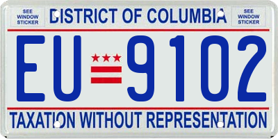 DC license plate EU9102