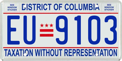 DC license plate EU9103