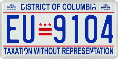 DC license plate EU9104
