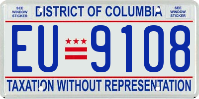 DC license plate EU9108