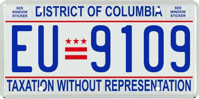 DC license plate EU9109