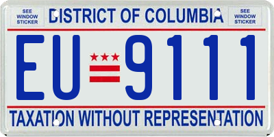 DC license plate EU9111