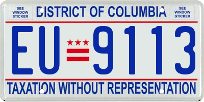 DC license plate EU9113