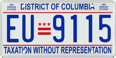 DC license plate EU9115
