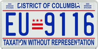 DC license plate EU9116