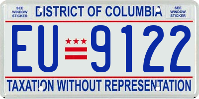 DC license plate EU9122