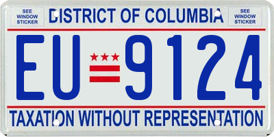DC license plate EU9124
