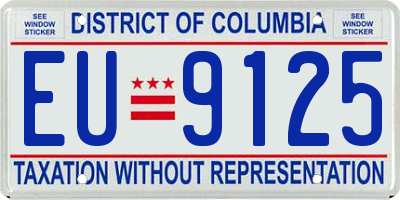 DC license plate EU9125