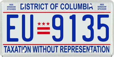 DC license plate EU9135