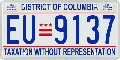 DC license plate EU9137
