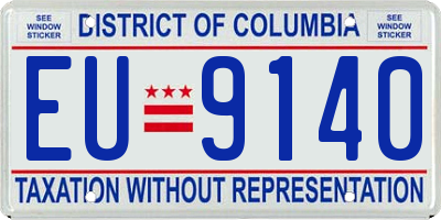 DC license plate EU9140