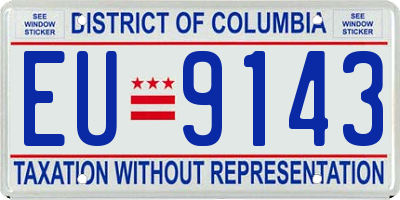 DC license plate EU9143
