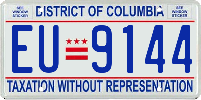 DC license plate EU9144