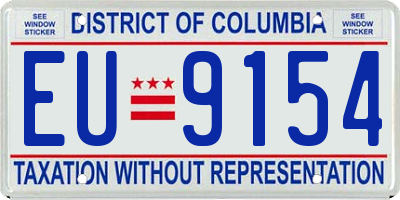 DC license plate EU9154