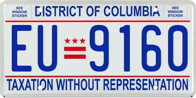 DC license plate EU9160