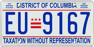 DC license plate EU9167