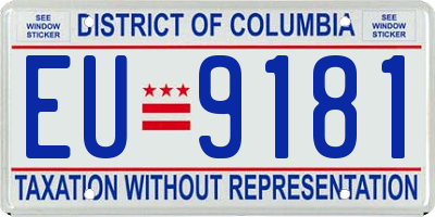 DC license plate EU9181