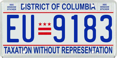 DC license plate EU9183