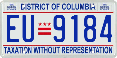 DC license plate EU9184