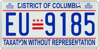 DC license plate EU9185