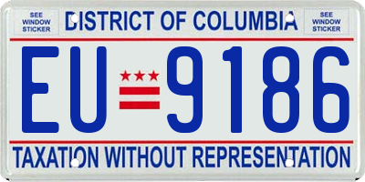 DC license plate EU9186