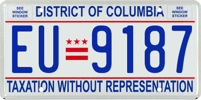 DC license plate EU9187