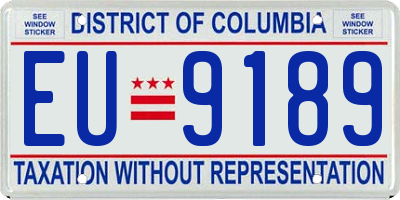 DC license plate EU9189