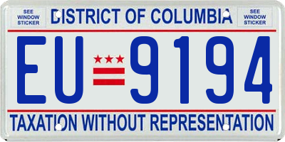 DC license plate EU9194