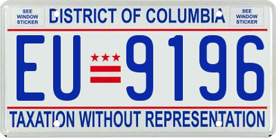 DC license plate EU9196