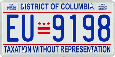 DC license plate EU9198