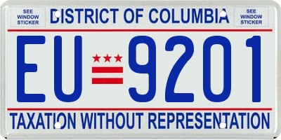 DC license plate EU9201