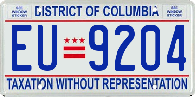 DC license plate EU9204