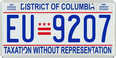 DC license plate EU9207