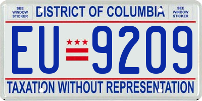 DC license plate EU9209