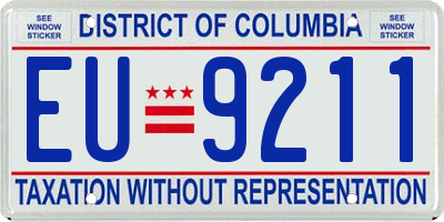 DC license plate EU9211