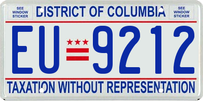 DC license plate EU9212