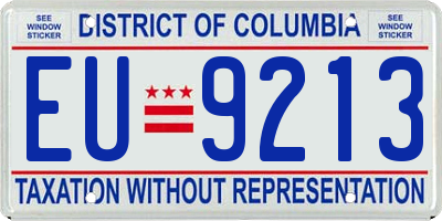 DC license plate EU9213