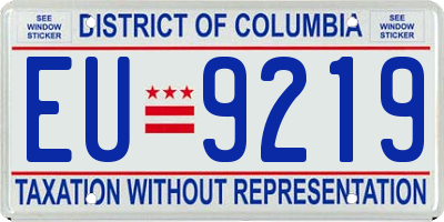 DC license plate EU9219