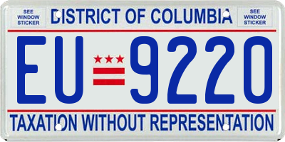 DC license plate EU9220