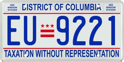 DC license plate EU9221