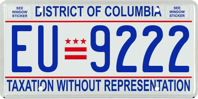 DC license plate EU9222
