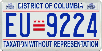DC license plate EU9224